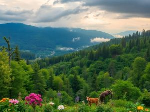 Peisaj natural diversificat afectat de schimbările climatice.